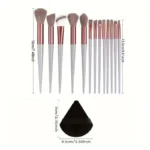 13pcs Premium Synthetic Nylon Bristle Makeup Brush Set - Soft, Gentle, and Cruelty-Free for Flawless Foundation, Blush, Powder, 6