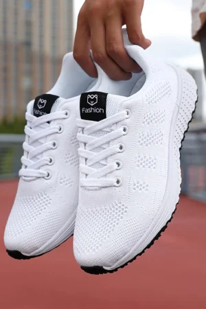 Casual Flats Sports Shoes Mesh Breathable Trainers Sneakers