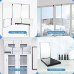 Retractable Adjustable Hanging Three Mirrors Makeup Folding Three Mirrors Three Fold Mirror Spot Portable Cosmetic 4