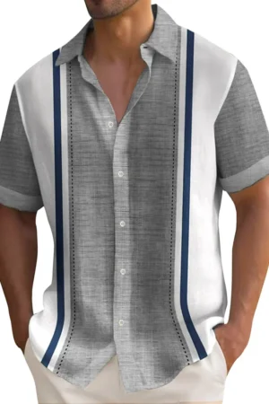 Summer Striped Printed Shirts For Men