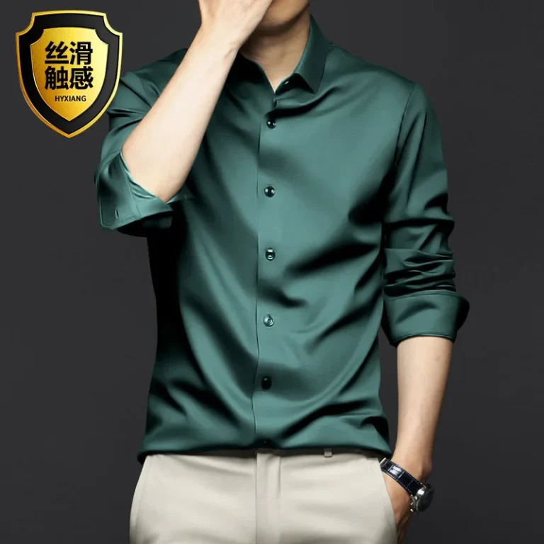 S-5XL Men's Shirt Long Sleeve Non iron Wrinkle Resistant Business Dress 2