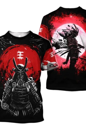 Summer Vintage Japanese Samurai T Shirt Men 2