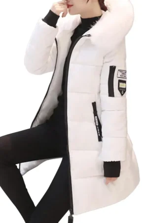 Fashion Women Winter Cotton Coat Parka Thickened Padded Stuffed Hooded Mid Length