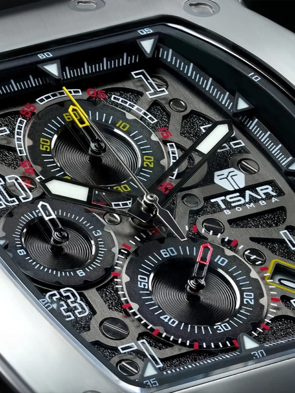 TSAR BOMBA Watch for Men Luxury Brand Tonneau Design Waterproof Clock Stainless Steel Wristwatch 2