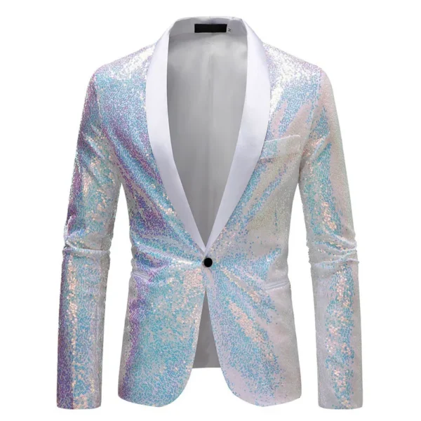 Shiny Gold Sequin Glitter Embellished Blazer Jacket Men Nightclub Prom Suit Coats Mens Costume Homme Stage Clothes For singers 4