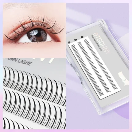 DIY A/M Shape Spikes Cluster Eyelash Extension Fish Tail Mix 3D Heat Bonded False Lashes Individual Makeup Natural Premade Fan