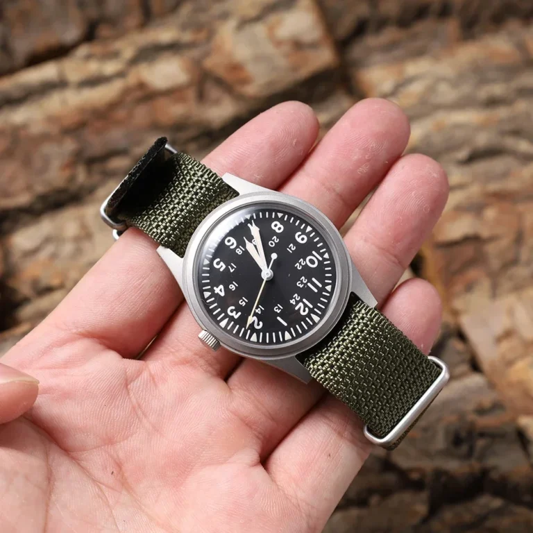 G10 34.5mm Retro Military Watch 316L Stainless Steel K1 Mineral Glass Luminous Personality Sports Quartz Men 3