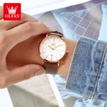 OLEVS Luxury Quartz Watch for Men Ultra Thin 6.5mm Minimalist Waterproof Date Bussiness Watch 6
