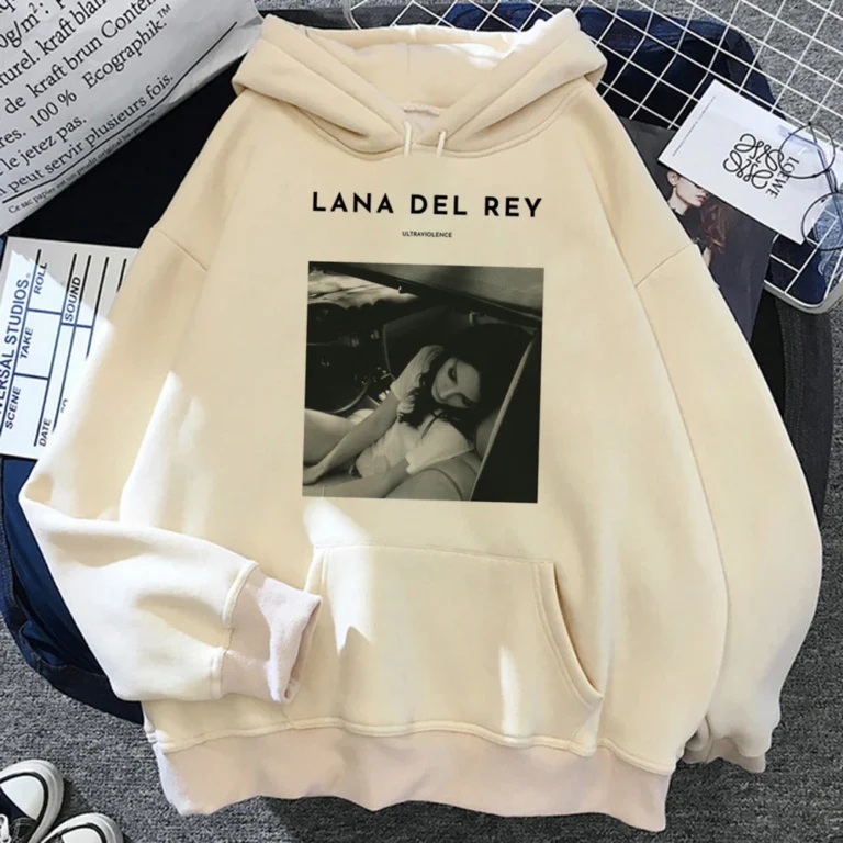 Lana Del Rey Hoodies Man 90s Kawaii Anime Sweatshirt Long Sleeves Crewneck Comfortable Fleece Warm Streetwear 4