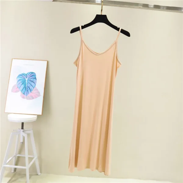 Woman Tank Dress Casual Modal Sexy Camisole Elastic Female Home Beach Dresses O-Neck Camis Sexy Dress 6