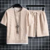 Men's new Waffle Summer Suit 2025 Casual T-shirt + Shorts