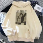 Lana Del Rey Hoodies Man 90s Kawaii Anime Sweatshirt Long Sleeves Crewneck Comfortable Fleece Warm Streetwear 2