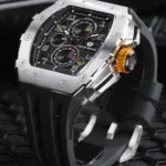 TSAR BOMBA Watch for Men Luxury Brand Tonneau Design Waterproof Clock Stainless Steel Wristwatch 4