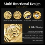 Men's Watches Top Brand Luxury Original Waterproof Quartz Watch for Man Gold Skeleton Style 24 Hour Day Night New 6