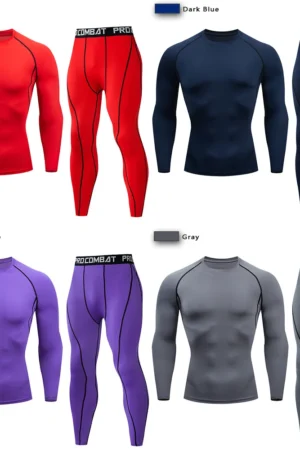 2pcs Men Compression Sportswear Suit GYM Tight Sports Yoga Sets