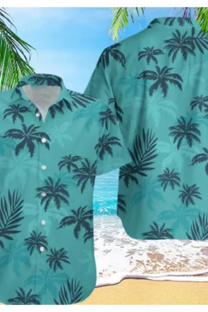 2025 Summer Animal Crane Men Hawaiian Shirt 3d Plant Shirt For Men Flower Print