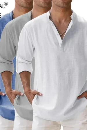 Streetwear Men Lightweight Shirts Breathable Collar Tshirts TheFashionFever