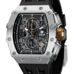 TSAR BOMBA Watch for Men Luxury Brand Tonneau Design Waterproof Clock Stainless Steel Wristwatch