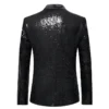 Shiny Gold Sequin Glitter Embellished Blazer Jacket Men Nightclub Prom Suit Coats Mens Costume Homme Stage Clothes For singers 2