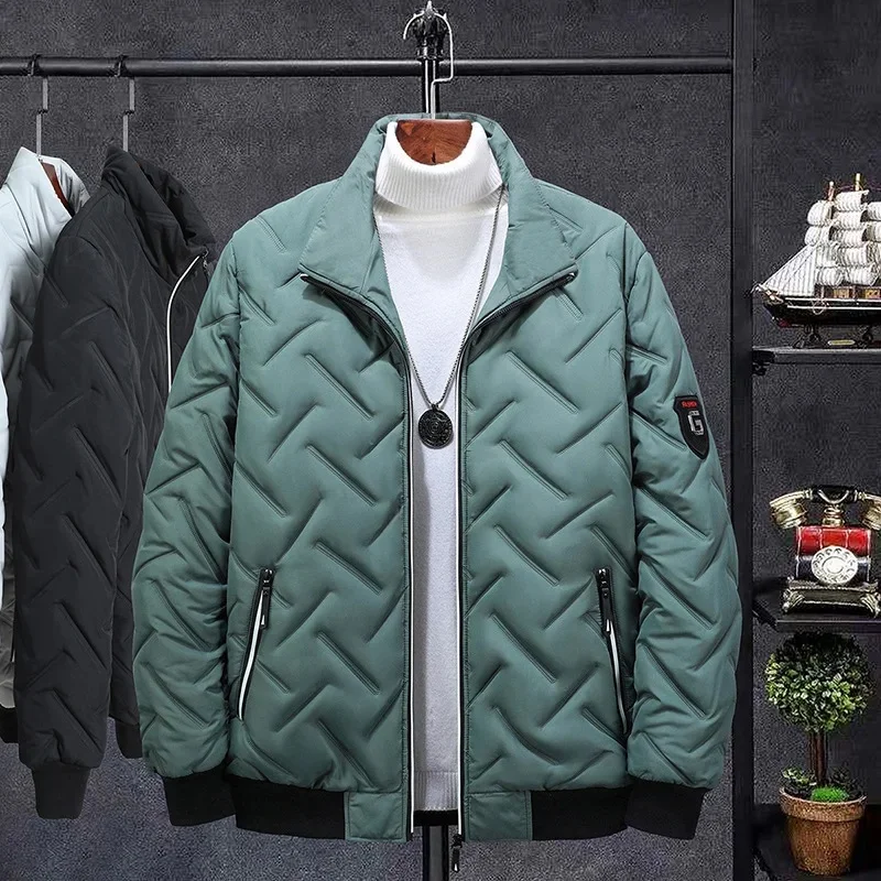 519 stand collar pea green