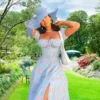 women clothing 2025 new small fresh floral slim fit slit European and American camisole dress