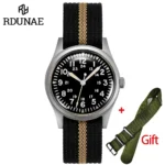 G10 34.5mm Retro Military Watch 316L Stainless Steel K1 Mineral Glass Luminous Personality Sports Quartz Men