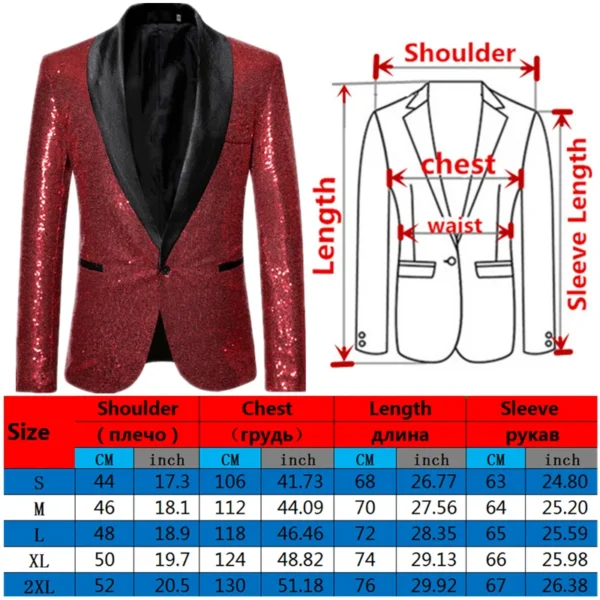 Shiny Gold Sequin Glitter Embellished Blazer Jacket Men Nightclub Prom Suit Coats Mens Costume Homme Stage Clothes For singers 6