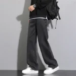2025 New Korean Men's Casual Long Jeans Classic Man Straight Denim Wide-leg Pants TheFashionFever 5