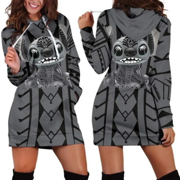 New Disney Stitch Hoodie Dress Sweater Fashion Disney Dress Sweatshirt Dress 3d Allover Printed Y2k Hoodie 4