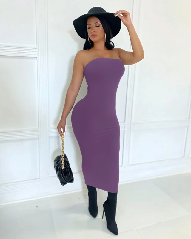 summer women's sexy sleeveless chest wrapped Long Beach Dress 6