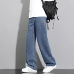 2025 New Korean Men's Casual Long Jeans Classic Man Straight Denim Wide-leg Pants TheFashionFever 6