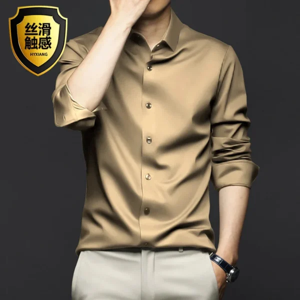 S-5XL Men's Shirt Long Sleeve Non iron Wrinkle Resistant Business Dress 4