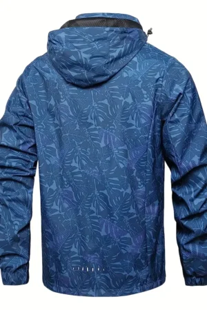 Men's Casual Lightweight Waterproof Windbreaker Jacket, Full Zip Up Hooded 2