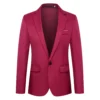 Men Formal Business Suit Coat One Button Black Blue Red Men 4