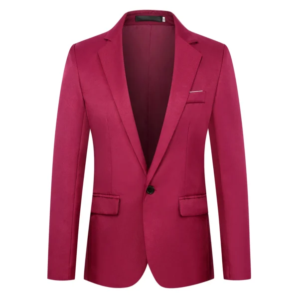 Men Formal Business Suit Coat One Button Black Blue Red Men 4