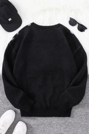 Autumn and Winter Spider Web Jacquard Pattern Pullover Sweater Casual Round Neck Knitted Men's Pullover 2