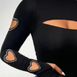 Women's Beaded Cutout Long Sleeve Blouse | Sexy Skinny Top | Fall/Winter Fashion 3