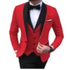 Men's Blue Slit Tuxedo | 3-Piece Suit (Blazer, Vest, Pants) | Wedding Groom & Groomsmen 2
