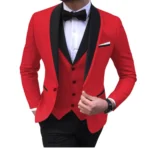Men's Blue Slit Tuxedo | 3-Piece Suit (Blazer, Vest, Pants) | Wedding Groom & Groomsmen 2