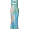 Lace Print Cut Out Maxi Dress Bodycon Sexy Party Club Y2K Outfits Streetwear Bandage Dress 6