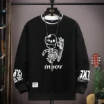 Cool Bear Print Men's Sweatshirt | Khaki O-Neck Long Sleeve T-Shirt | Autumn Fashion | Harajuku Design 6