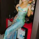 Lace Print Cut Out Maxi Dress Bodycon Sexy Party Club Y2K Outfits Streetwear Bandage Dress 2