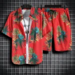 Men's Quick Dry Hawaiian Shirt and Shorts Set - 2-Piece Beach Outfit - Summer Fashion 2