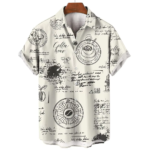 Men's Short Sleeve Nautical Compass Anchor Print Shirt - Summer Fashion Casual Loose Fit Top - S-5XL 4