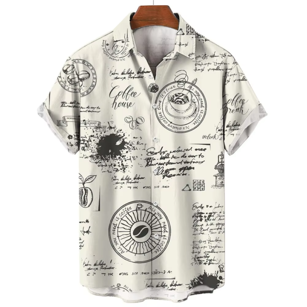 Men's Short Sleeve Nautical Compass Anchor Print Shirt - Summer Fashion Casual Loose Fit Top - S-5XL 4