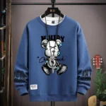 Cool Bear Print Men's Sweatshirt | Khaki O-Neck Long Sleeve T-Shirt | Autumn Fashion | Harajuku Design 3