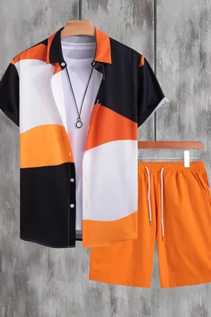 Men's Summer Shirt & Shorts Set - Casual Beach Outfit 2