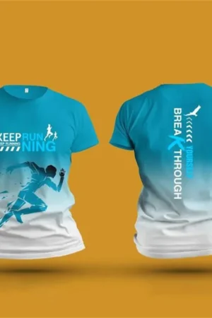Unisex 3D Printed Running T-Shirt - Quick Dry, Breathable Sport Tee for Fitness & Outdoor
