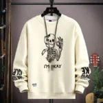 Cool Bear Print Men's Sweatshirt | Khaki O-Neck Long Sleeve T-Shirt | Autumn Fashion | Harajuku Design 5