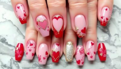 valentines nails